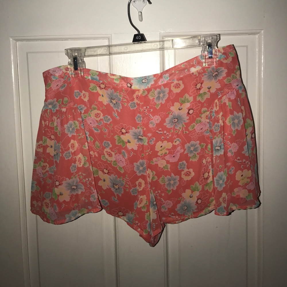 FREE PEOPLE organic floral silk shorts