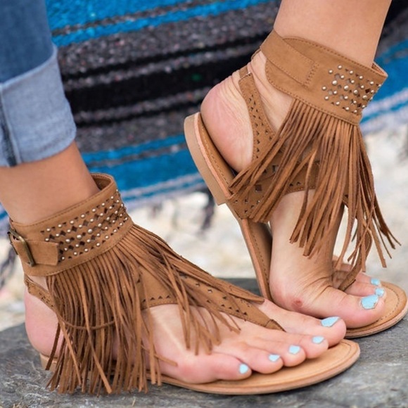 BLACK Fringe for Miles Sandals - Picture 3 of 4