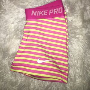 Adult xs pink & neon nike pros