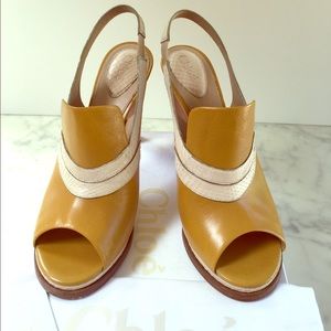Chloe Leather and Snakeskin Platforms/Heels 40