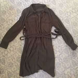 Long sleeved olive color dress- madewell