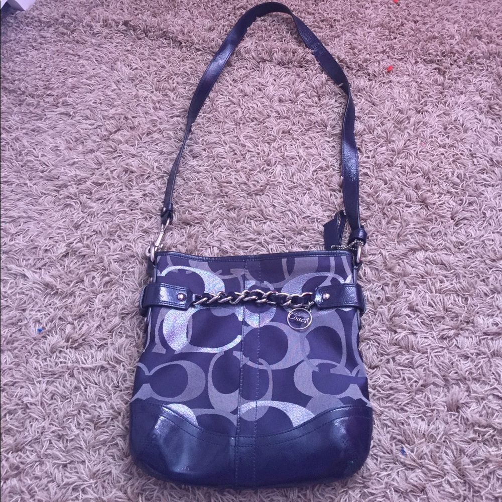 Navy Coach Crossbody Bag