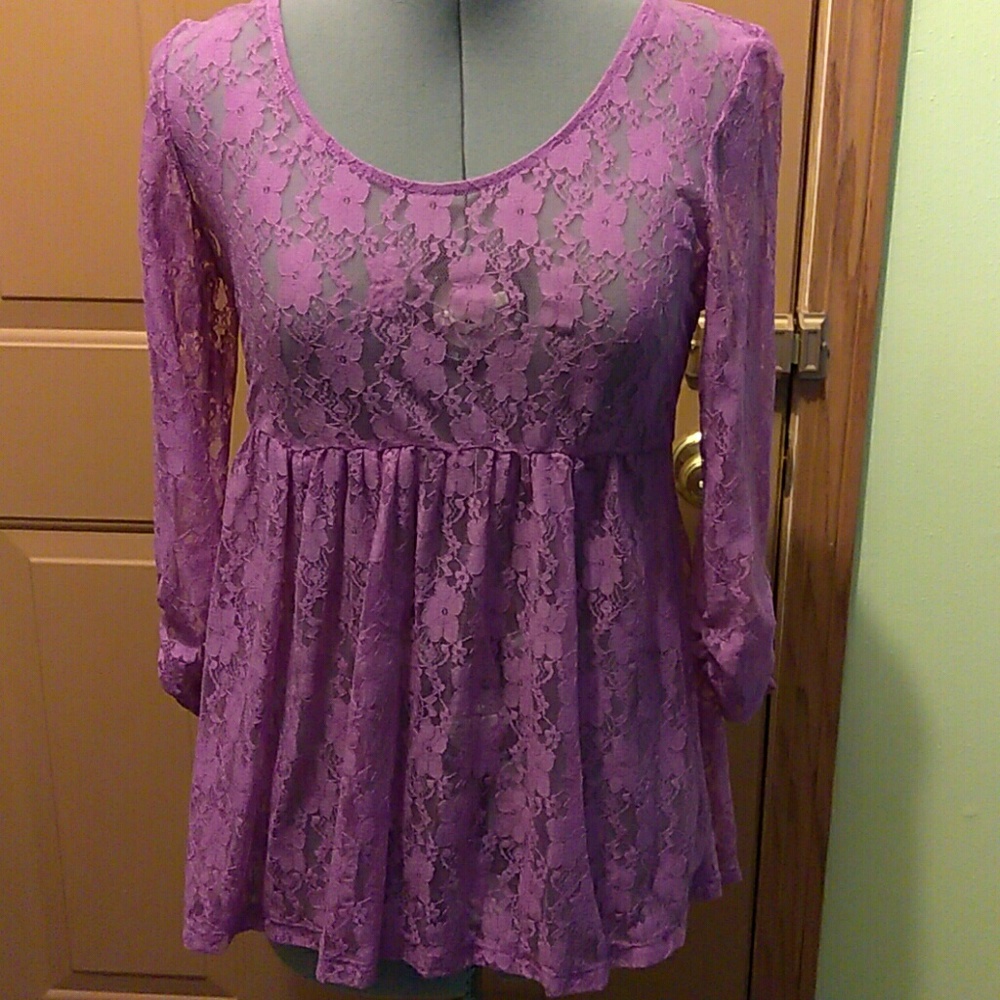 EUC BOHO, GYPSY, FUN, LACE TOP