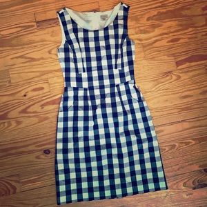Timeless Navy Gingham Dress
