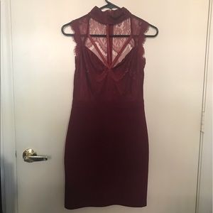 NWOT Missguided Red Lace Dress Sz 6