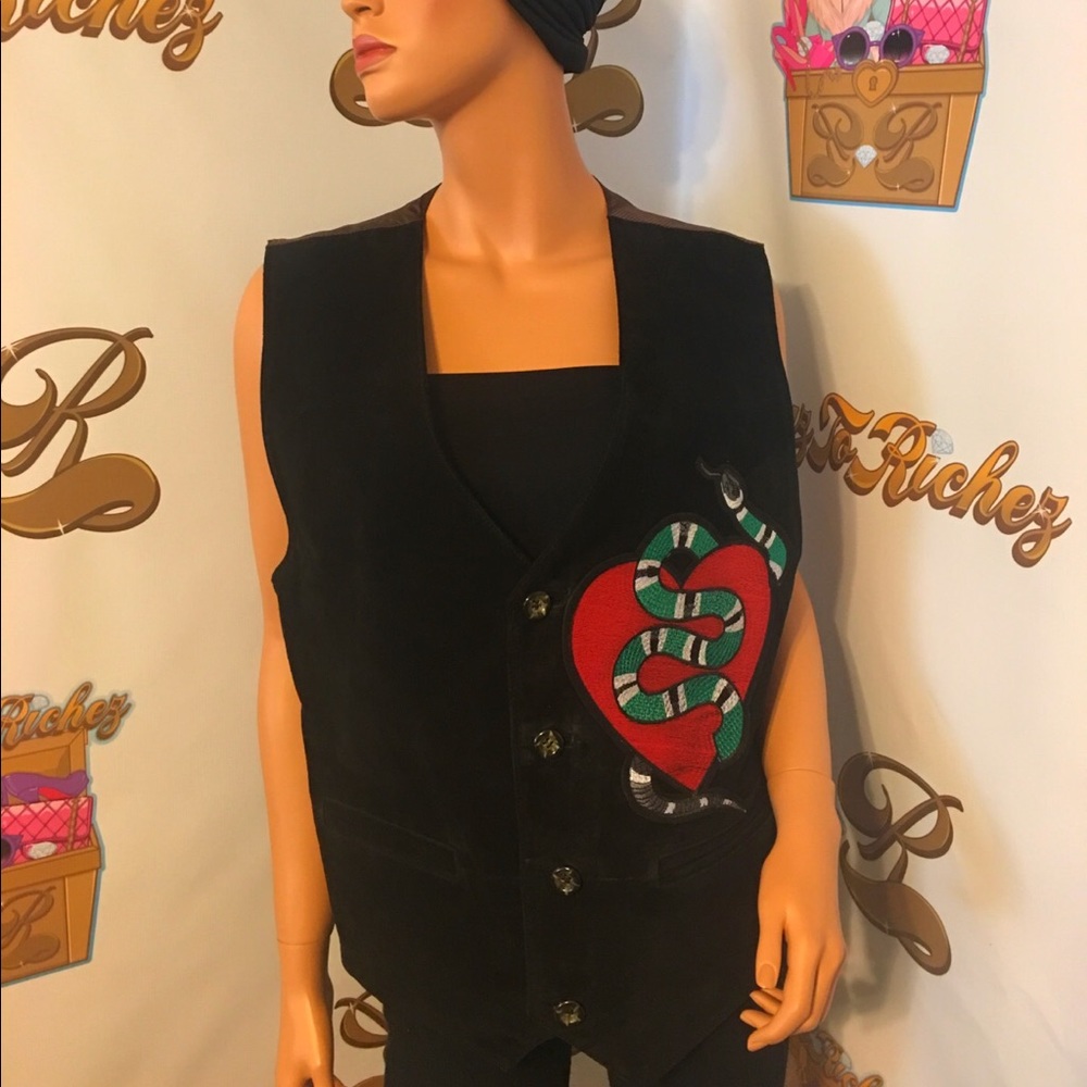 Wilsons leather serpent patch vest