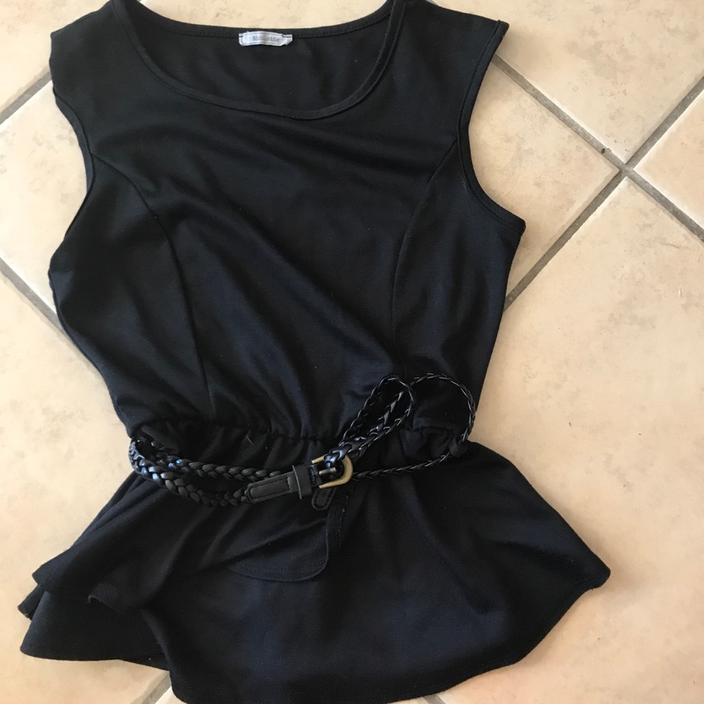 Peplum black top
