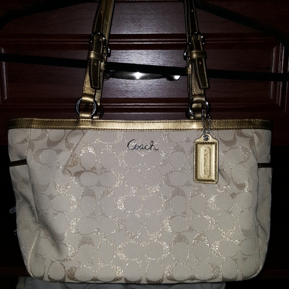 Brand New Gold Coach Hand Bag with Tags