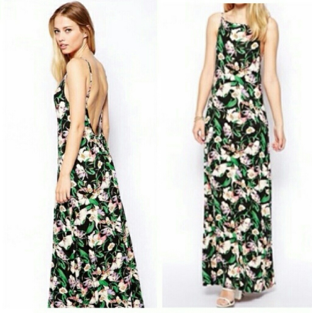 ASOS Low Scoop, Open Back Maxi Floral Dress