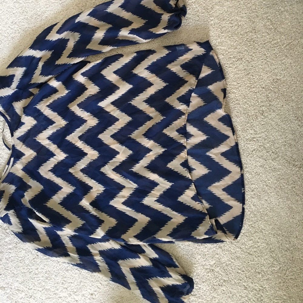 Chevron long sleeve blouse