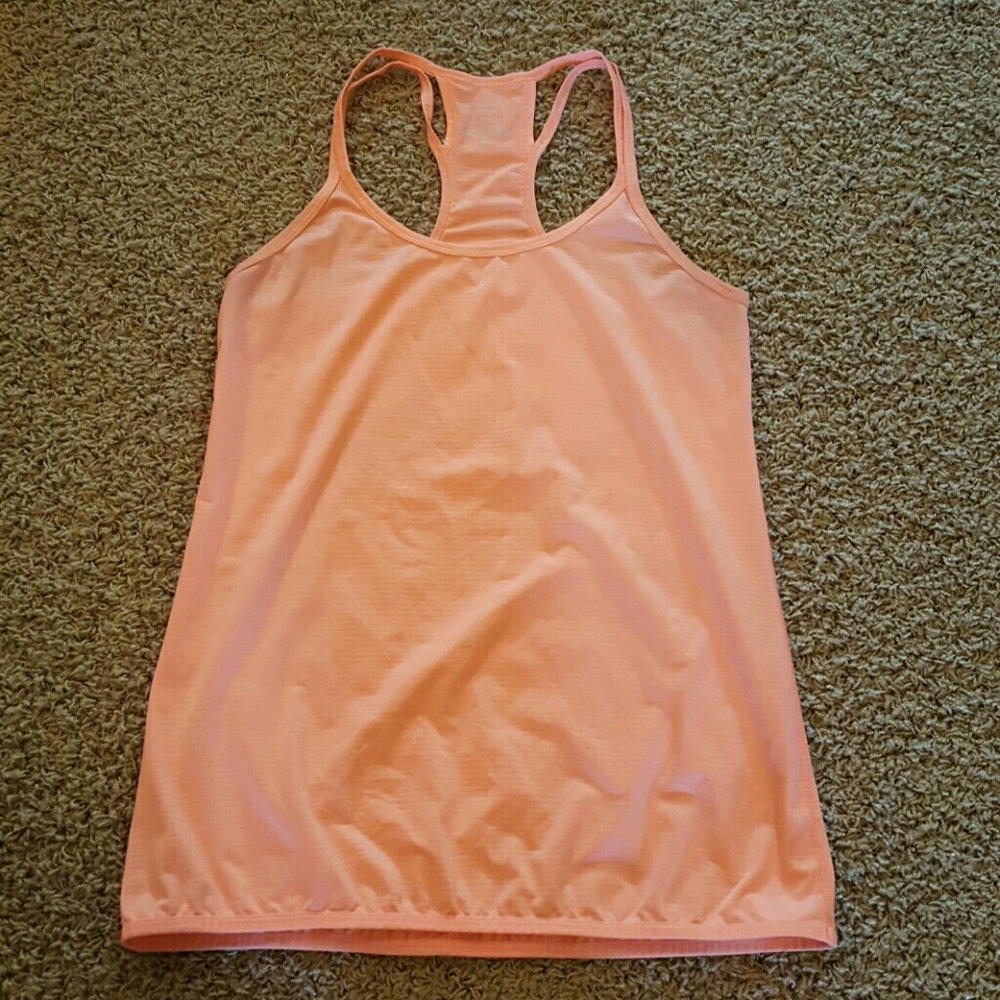 Bright orange workout tank