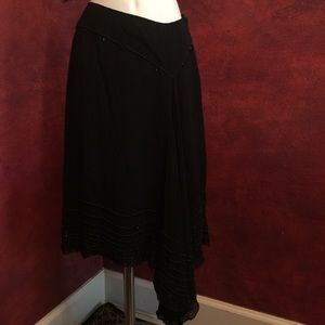 Beaded asymmetrical crepe skirt S