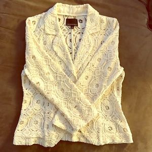 Cynthia Rowley White Lace Blazer