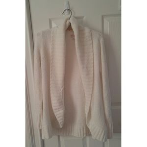 Fuzzy White Open Sweater