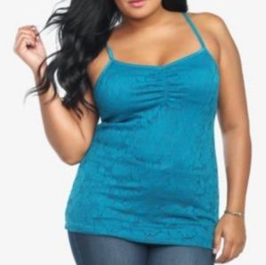 Torrid blue lace cami/tank
