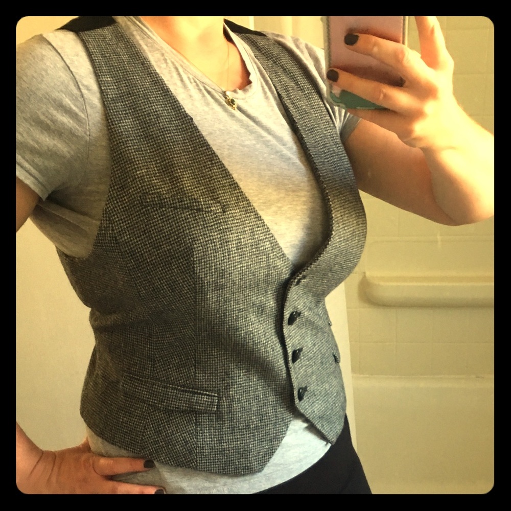 Houndstooth Wool Vest