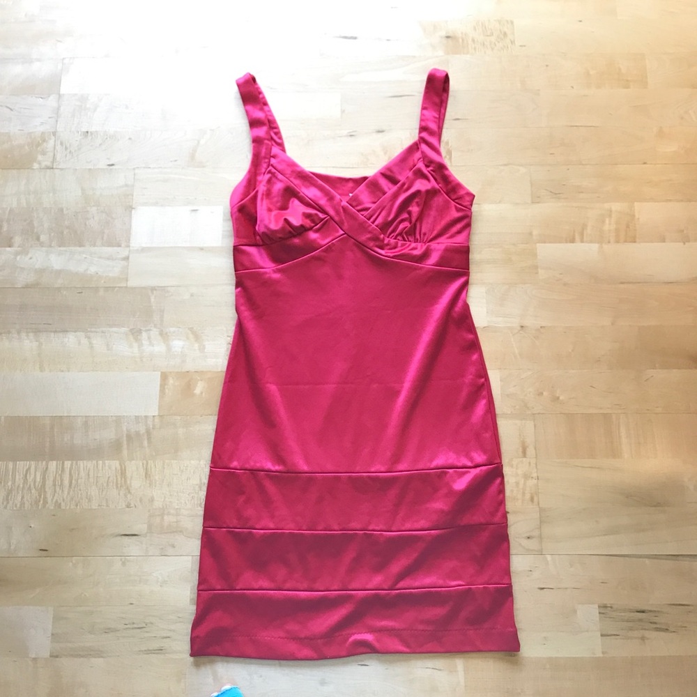 NWOT cherry pink short dress medium stretchy