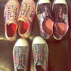 RESERVED 3 pairs of authentic Ed Hardy shoes
