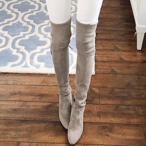 Over the knee Grey Suede Boots