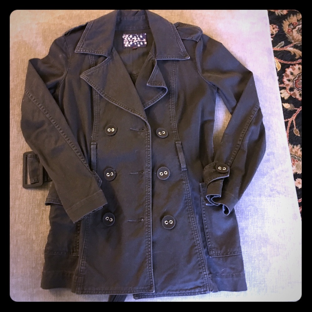 Black denim coat