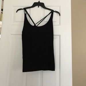 Workout tank top fitted strappy back