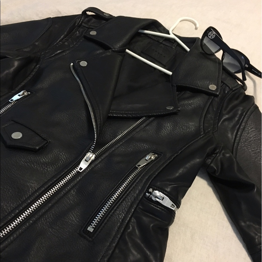 Black Faux leather Moto Jacket