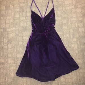 Purple velvet skater dress!