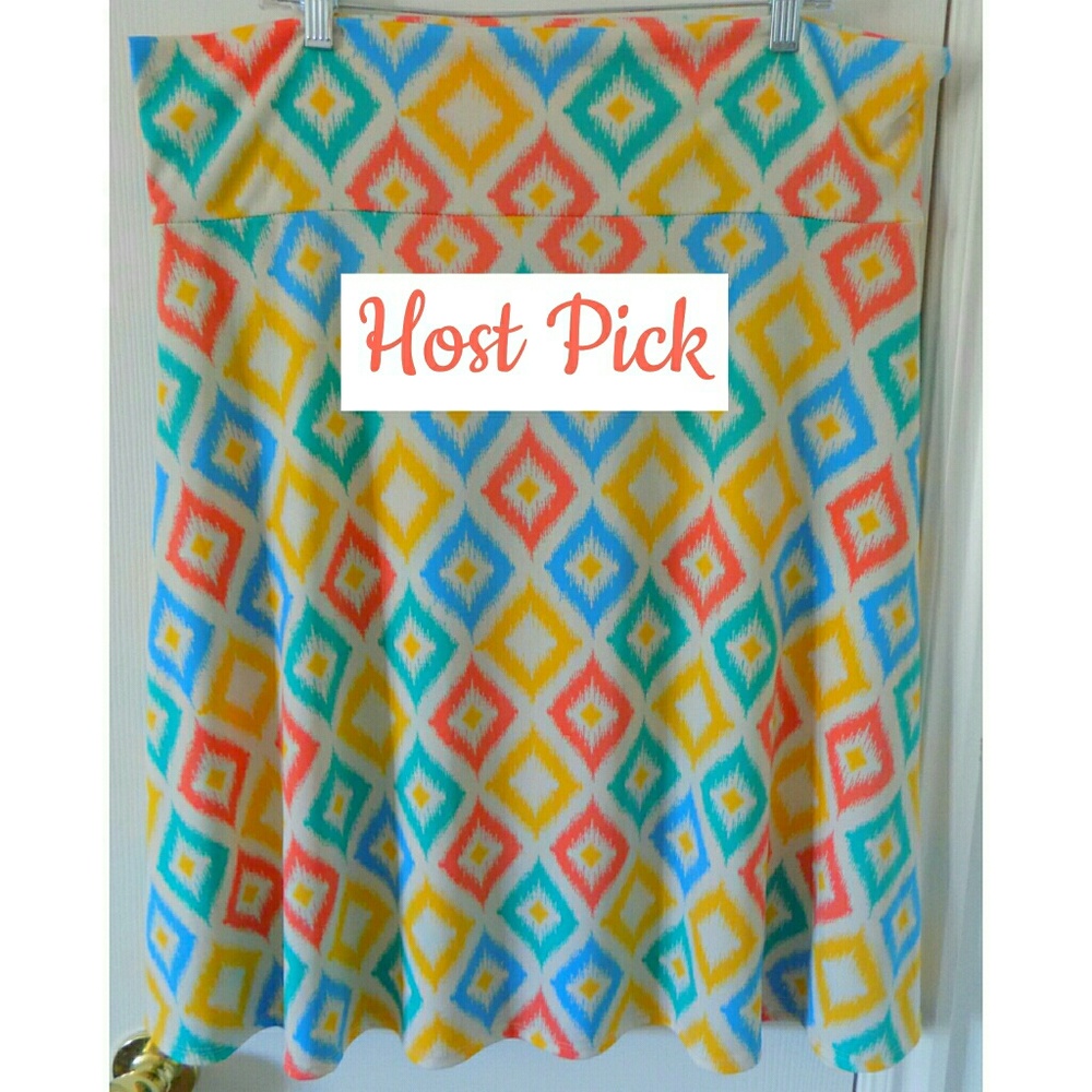 ⚡SALE HP! LuLaRoe Bright Diamond Azure Skirt