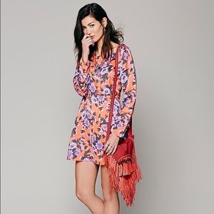 Free People Parker Dress in Orange Floral