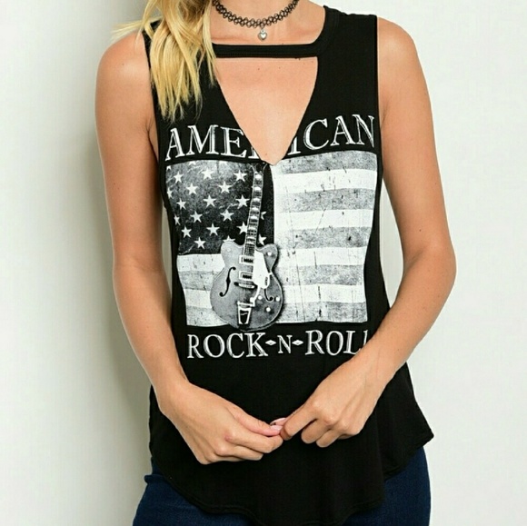 "American Rock n Roll" Cut-out Tee - Picture 2 of 8