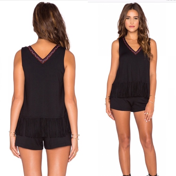 NWT Ella Moss Fringe Embroidered Romper (ShopBop) - Picture 2 of 4