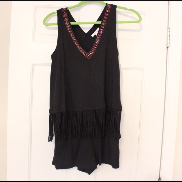 NWT Ella Moss Fringe Embroidered Romper (ShopBop) - Picture 3 of 4