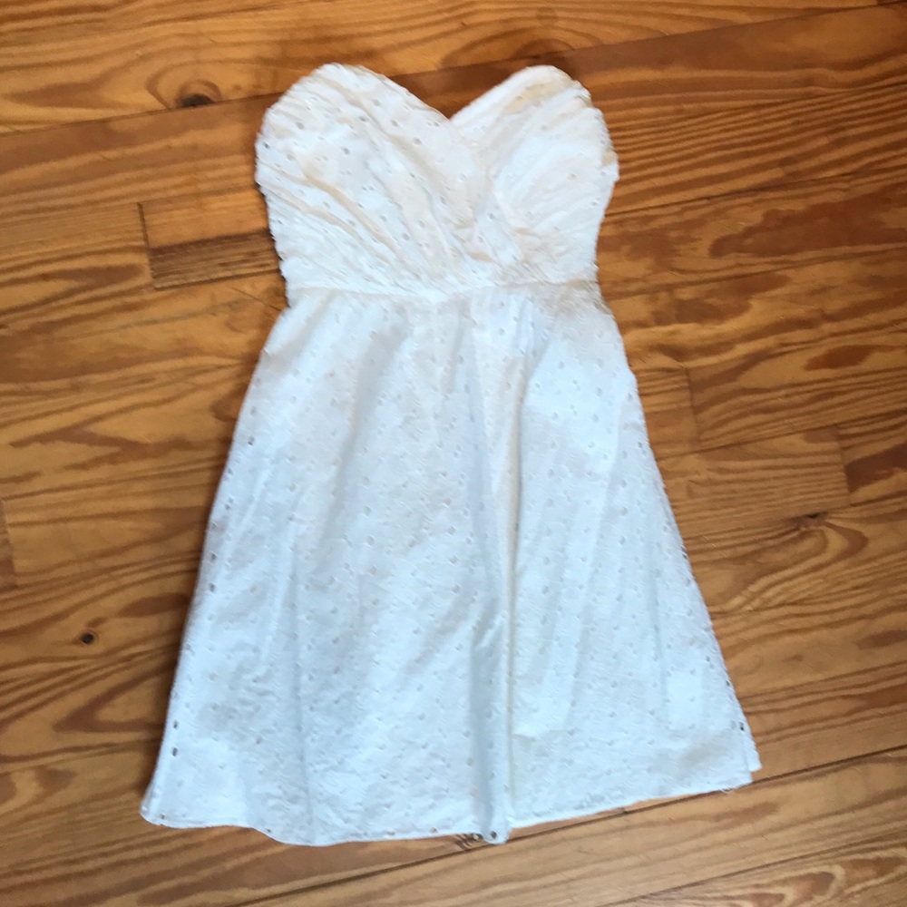 White Eyelet Sweetheart Dress