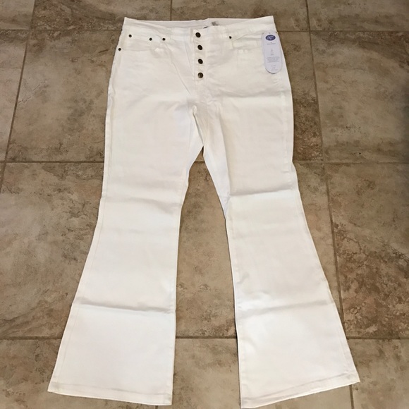 Diane Gilman  Denim - NWT WHITE WOODSTOCK FLARE JEANS 18W Diane Gilman