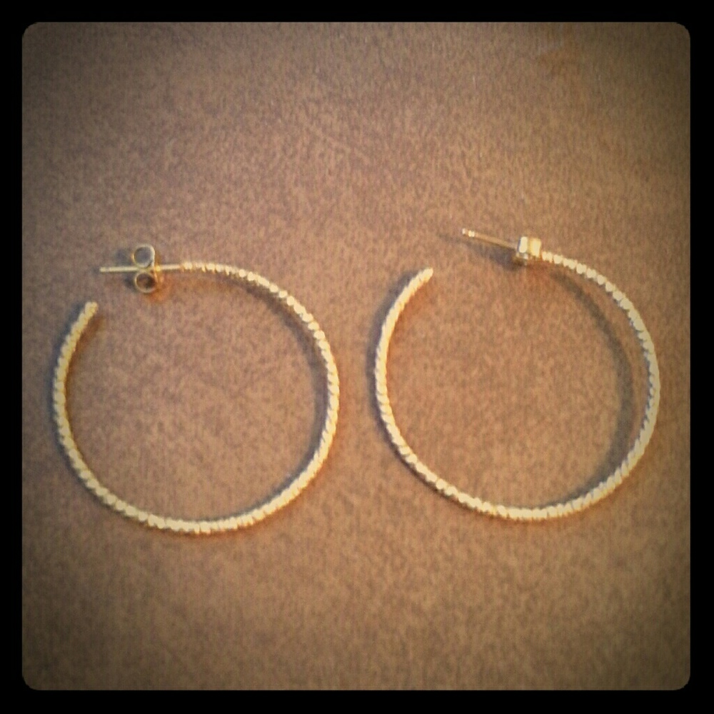 Dogeared Gold Textured Hoops