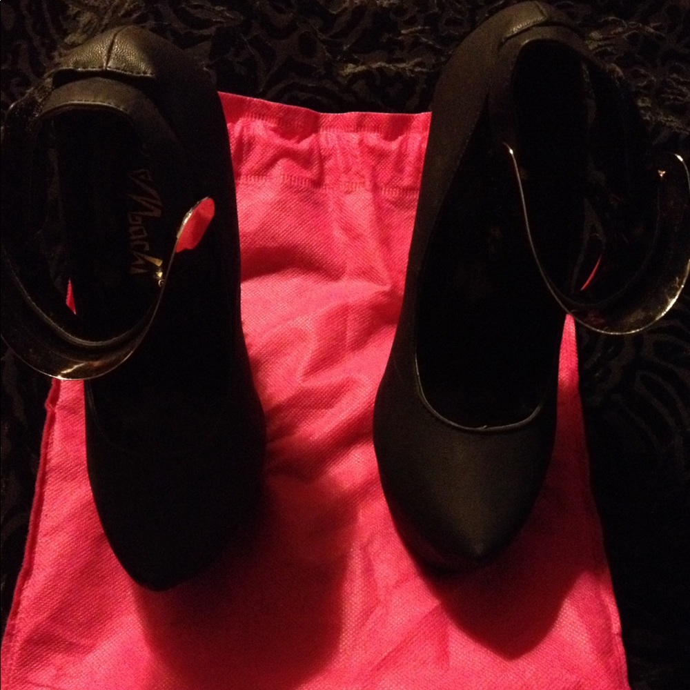 Machi Black Studded Platform Heels