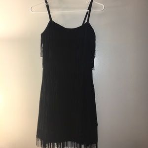 Black fringe mini dress!!!