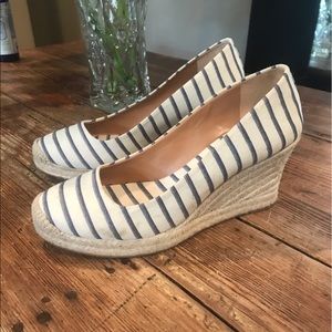 Jcrew blue and white striped Esparillas