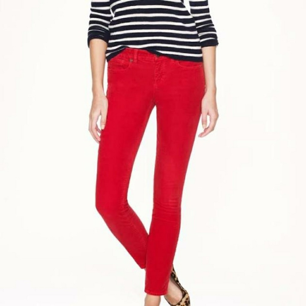 J. Crew red toothpick jeans