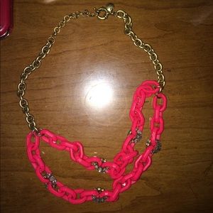 Bright pink crystal necklace