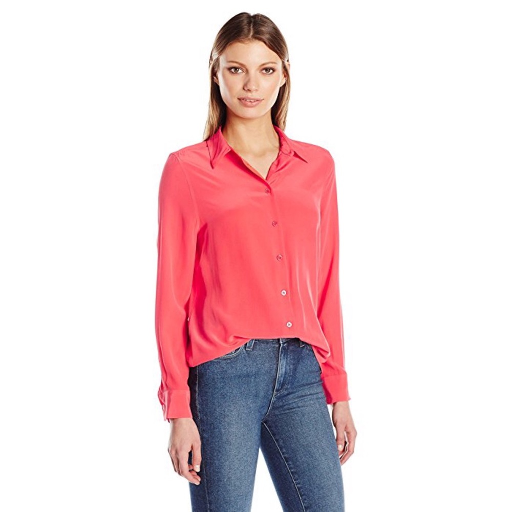 NWT Equipment Slim Signature Blouse Hibiscus S