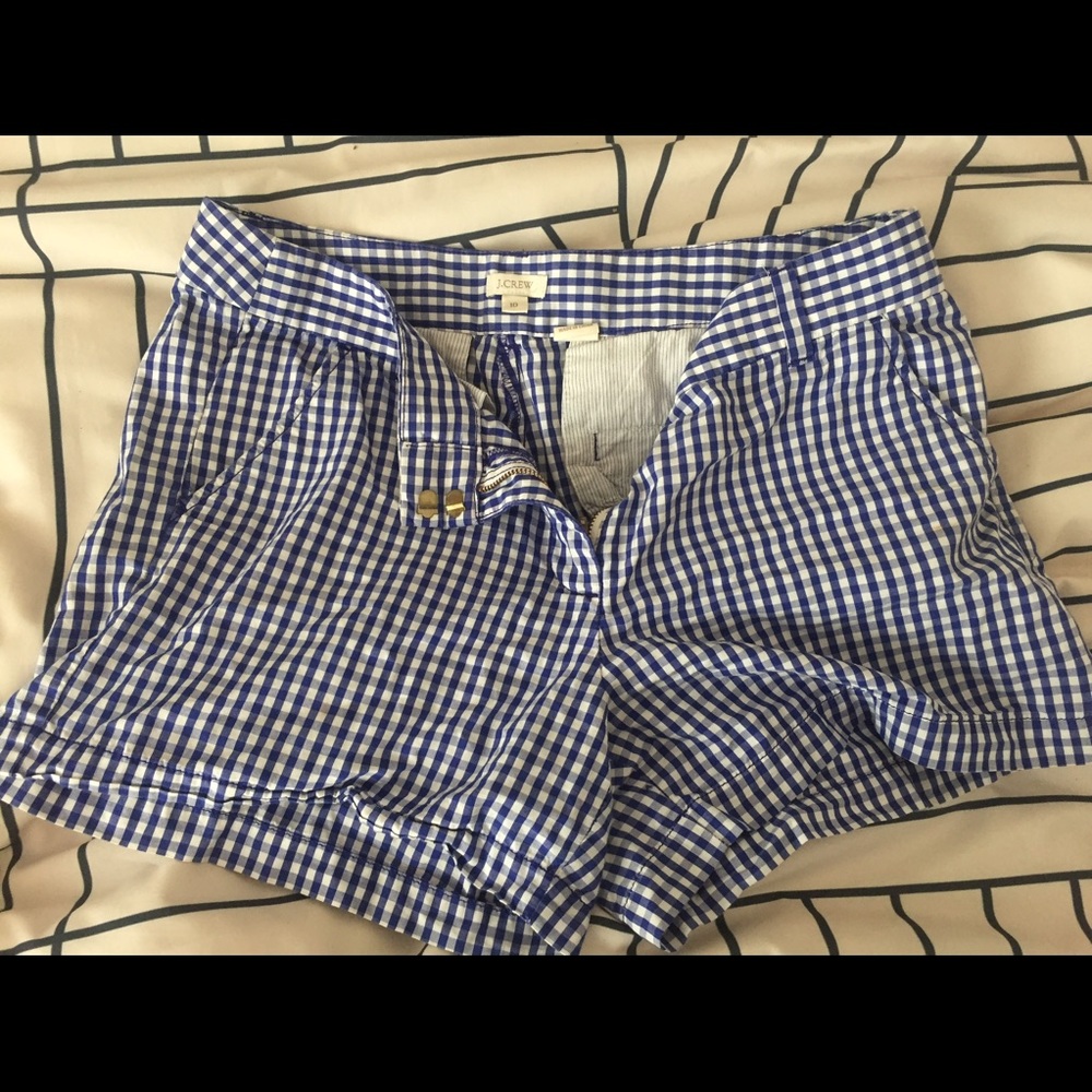 J. Crew Blue Gingham Shorts