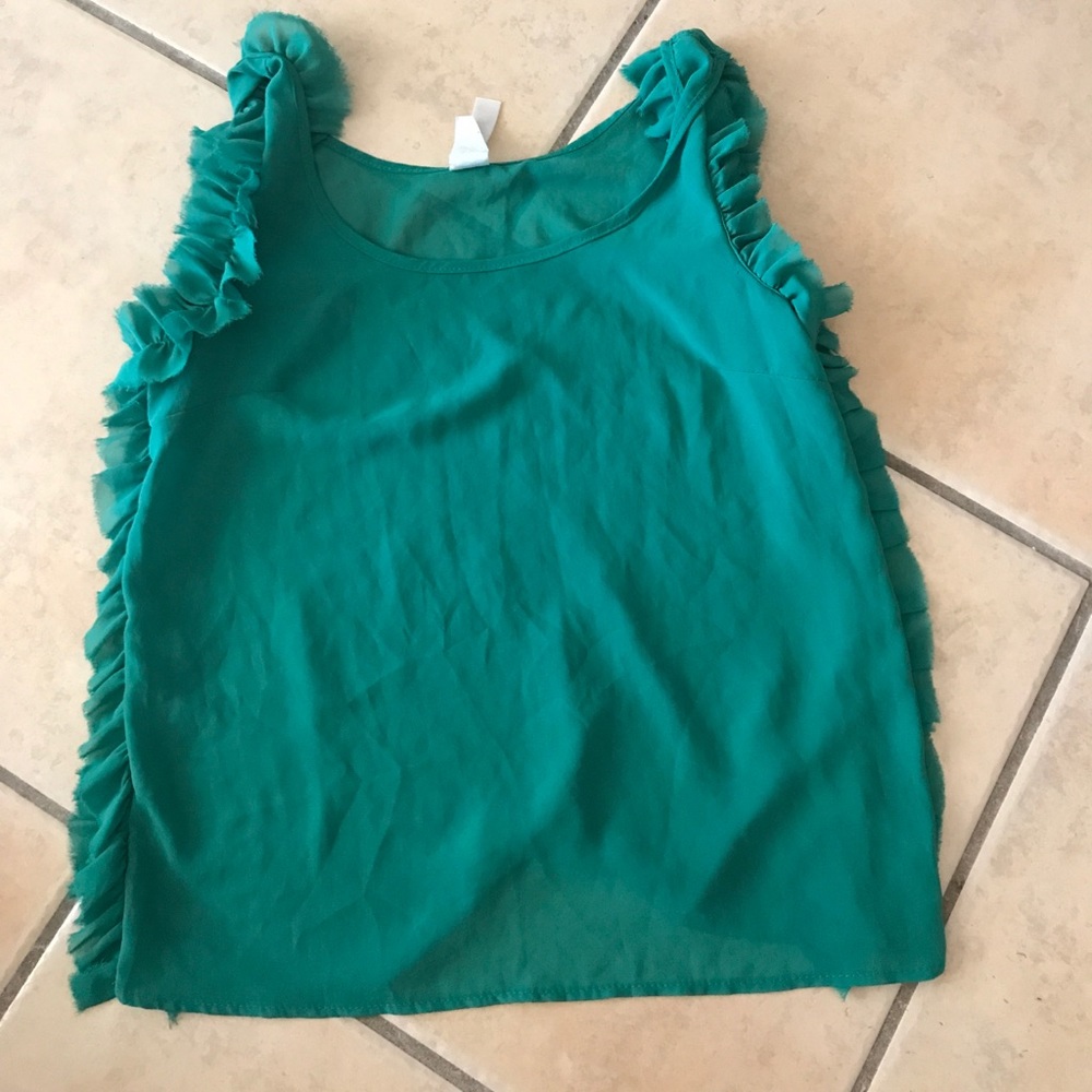 Kelly green sheer top