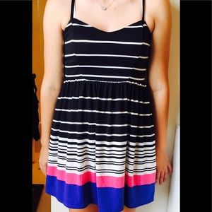 Striped summer strapless dress