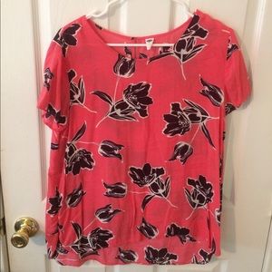 Pink floral spring shirt size large from old navy