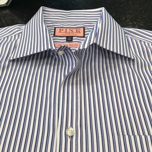 Thos. Pink slim fit dress shirt