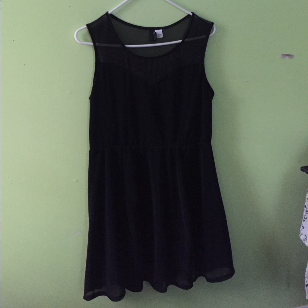 Black dress with mesh top