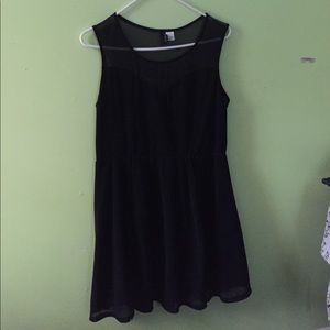 Black dress with mesh top