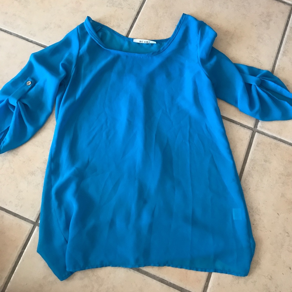 Blue 3/4 sleeve blouse
