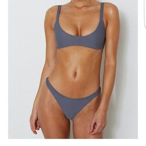 NWT Fox Swimwear Isla Bikini Top in Steel, Small
